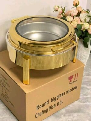 Firm leg Gold round dish