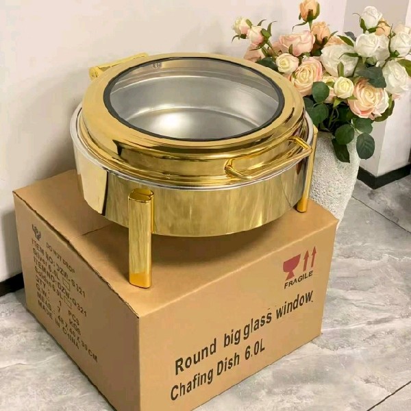 Firm leg Gold round dish