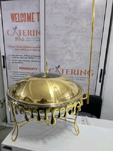 Tear drop gold chaffing dish