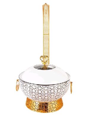 White & Gold Mesh Hanging Dish