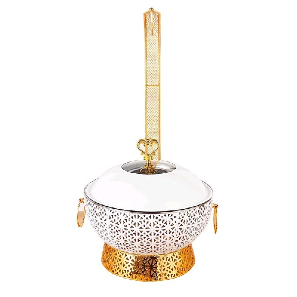 White & Gold Mesh Hanging Dish