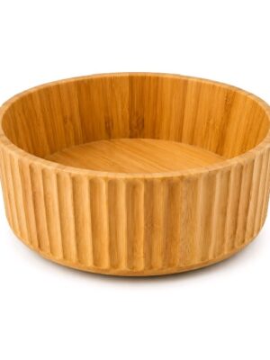 Deep wooden bowl