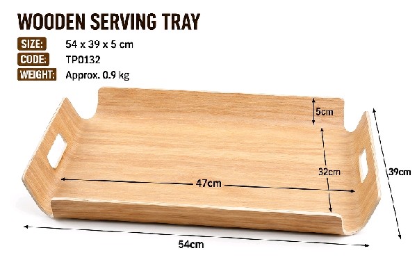 Large Wooden Tray with Handle