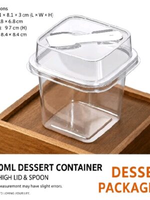 Square Bowl with Spoon (50pcs)