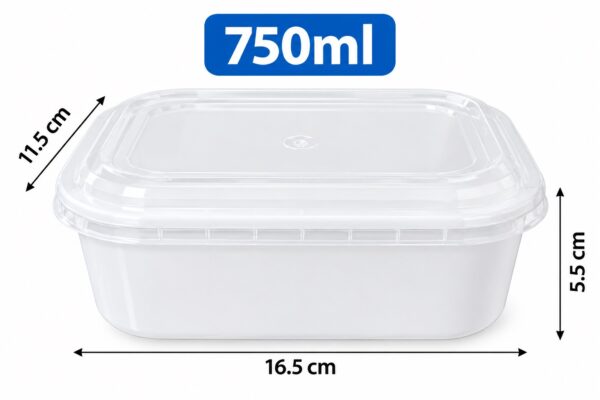 Kraft bowl white 750ml(50pcs)
