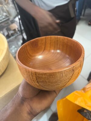 Wooden bowl soup