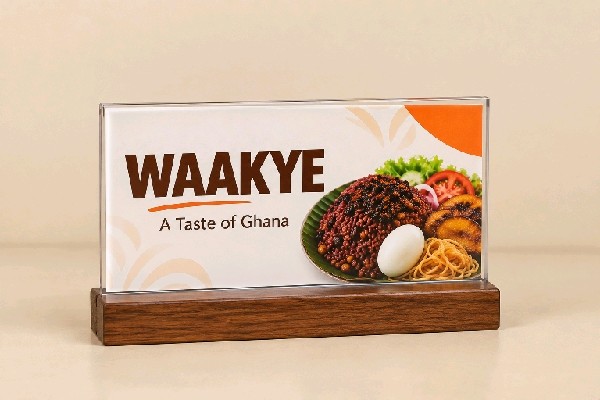 Acrylic Menu Holder with Wooden Stand