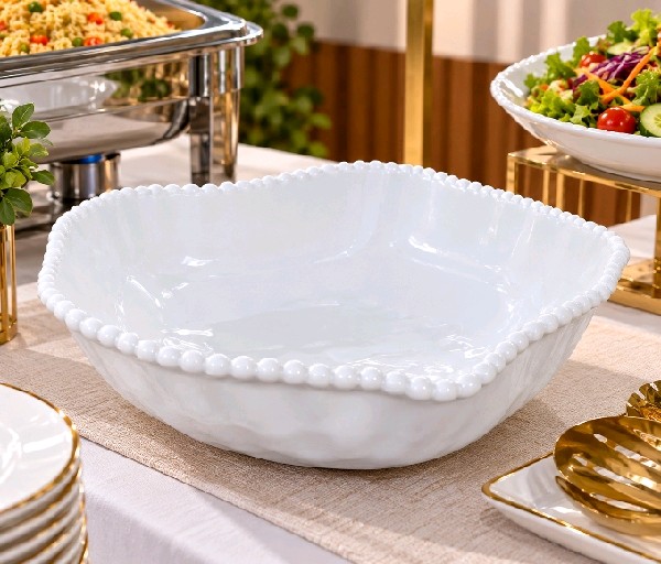 Large Ceramic Bowl (Beaded)