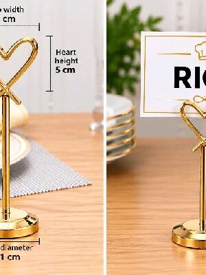 Love shape menu stand (silver)