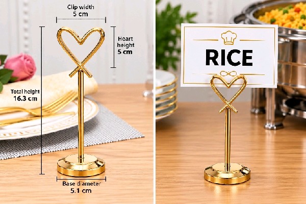 Love shape menu stand (silver)