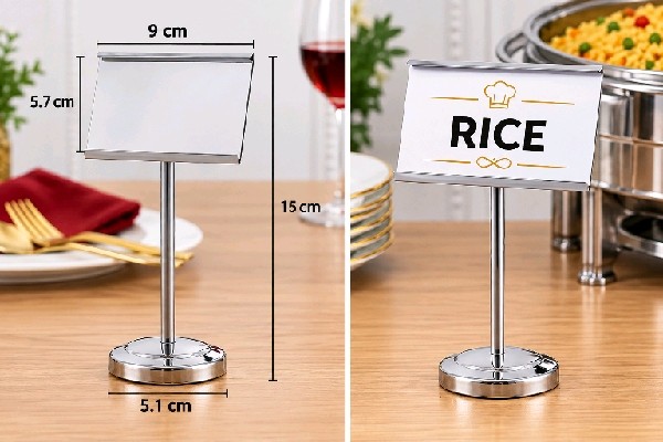 Square menu stand (silver )