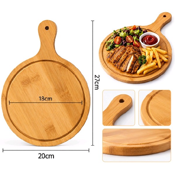Wooden Plate with Handle (sold as a pair)