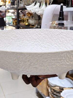 White salad bowl with stand