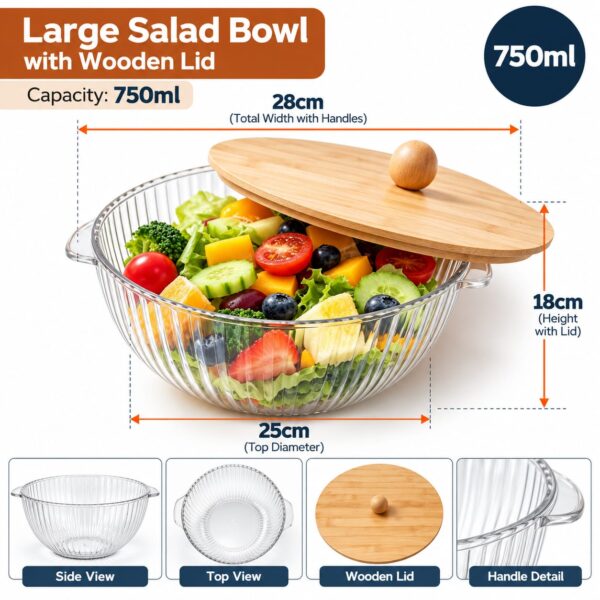 salad bowl with wooden lid