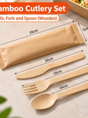 Bamboo cutlery set