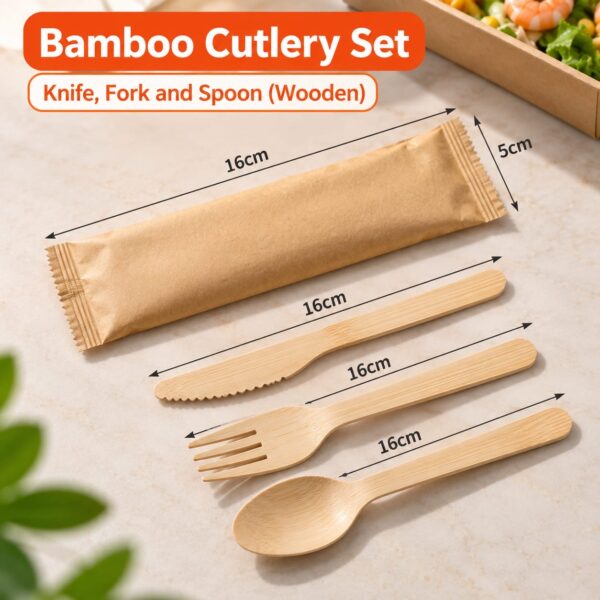 Bamboo cutlery set
