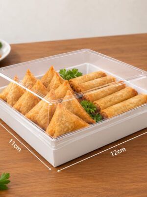 Square snack dispo with lid (50ps)