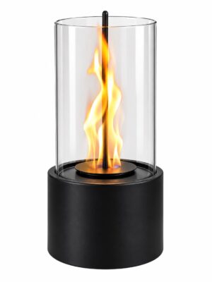 Round black ethanol flame