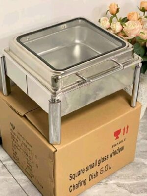 Firm leg square silver dish