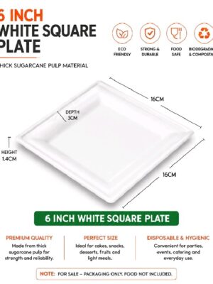 Square Disposable Plate (20pcs)