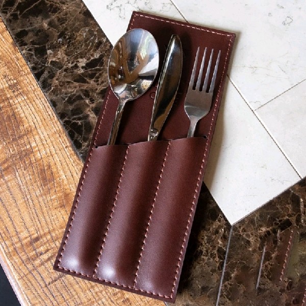 Leather Cutlery Holder