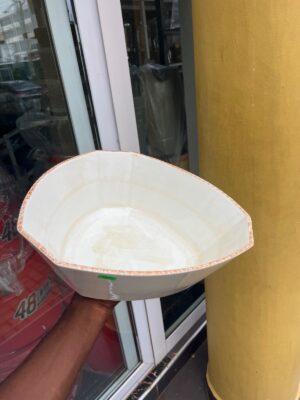 White hexagon salad bowl