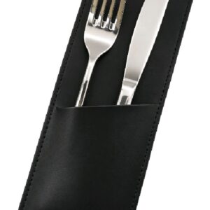 Leather Cutlery Holder (black)