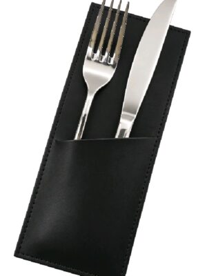 Leather Cutlery Holder (black)
