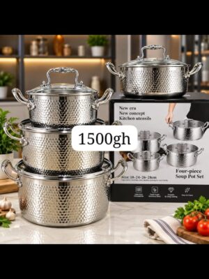4 set pot hammered