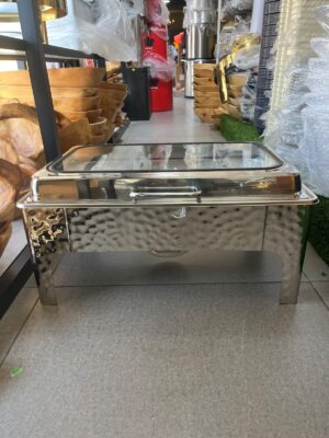 Silver hammered rectangular