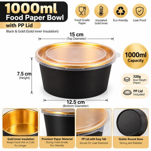 Black gold  dispo round  1000ml (50pcs)