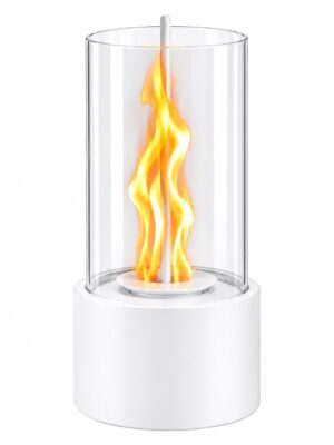 White round ethanol flame